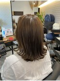 切りっぱなしスタイル/マロンベージュ/ロブヘア