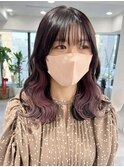 ダブルカラーピンクベージュベージュカラーケアブリーチレイヤー