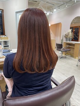 キュオンシア(CUEON. ciea) ロング×オレンジ×ブリーチなしカラー