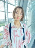 顔まわりレイヤーのウルフボブ/小顔効果/顔まわりレイヤー
