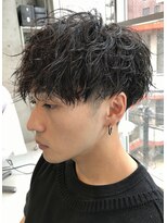 ツイストスパイラルパーマメンズパーマ波巻きパーマツーブロック
