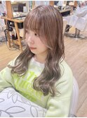 極細ハイライト 柔らかいミルクティー ロングレイヤー