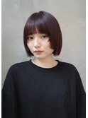 ミニボブ　ステップカット　チェリーレッド
