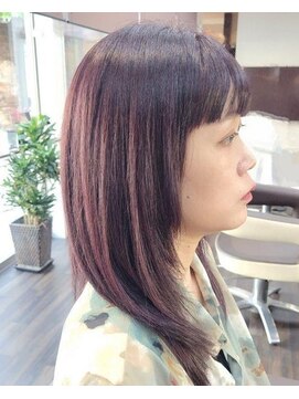 エノモト(ENOMOTO) ストレートヘア小顔レイヤーカット透明感バイオレット20代30代