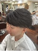 フェザーパーマ　センターパート　フェザーショート
