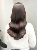 大人可愛い艶髪秋色カラーくすみベージュくびれレイヤー