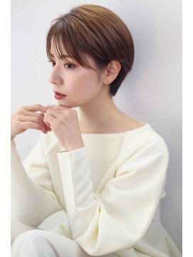 ムウ 難波(MOU) ショートくびれヘアアプリコットオレンジ20代30代40代50代