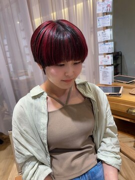 リベラル(liberal) くびれマッシュ アンブレラカラー 　バーガンディ【20代/30代】