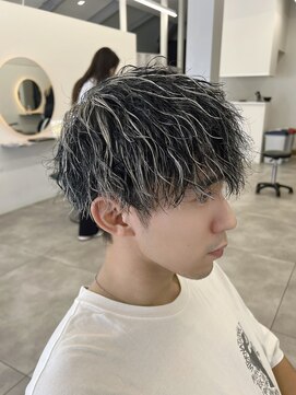 レノ(RENO) 【金沢】メンズツイストスパイラルパーマ×ホワイトハイライト