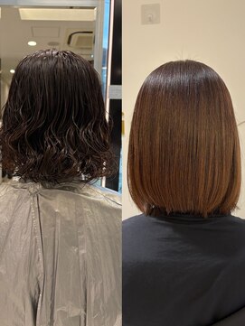 パーマ落とし+フルカラー