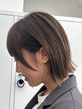 サンド 大阪梅田(sand) @cho_no.asato_sand ココアベージュ/ボブ/ショート/縮毛矯正