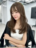 ロングカット レイヤーカット 透明感カラー