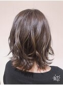 シークレットハイライト/カーキベージュ/ボブパーマ20代30代40代