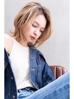 メーヴェ(Mowen) mowen×鎖骨ミディアム×ピンクベージュ×ラベージュ