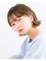 タヤ グランデュオ立川店(TAYA)&nbsp;20代シースルーバングオリーブカラー外ハネミくびれミディ