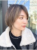 重めショートボブ　大場猛