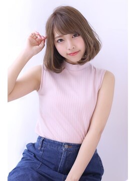 オーロ 緑地公園店(ORO) ことりベージュ毛先パーマ大人かわいい小顔フレンチボブ大人ボブ