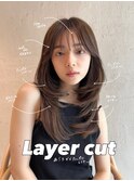 レイヤーカット 小顔ヘア レイヤーロング