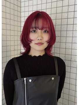 ディーン 名駅店(DEAN) ボブウルフ×レッドカラー