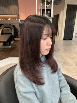 リーオオサカ(Lee Osaka) ピンクブラウン×レイヤーカット