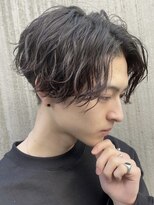 ツイストスパイラルパーマメンズパーマ波巻きパーマツーブロック