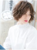 小顔センターパート外国人風大人ボブパーマc5越谷20代30代40代