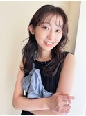 ロングスタイル　パーマ　ほつれウェーブ