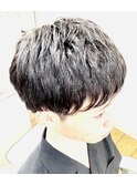 ショートマッシュ、ニュアンスパーマ。