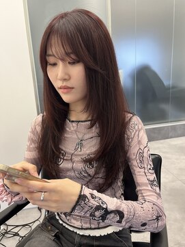 ゴウトゥデイシェアサロン 町田店(GO TODAY SHAiRE SALON) 赤×レイヤー【町田/韓国ヘア】