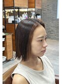 ぷっつんボブ×20代センター分け大人スタイル