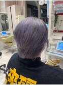 大人可愛いふんわりカールミストバング外国人風カラーブリーチ