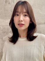人気の韓国くびれヘア/ミディアムレイヤー/レイヤーカット
