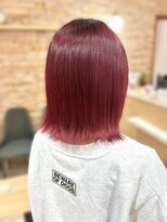 ソワバイアロマヘアー(soi by AROMA hair) 切りっぱなしボブ/チェリーレッド/カシスレッド/ハイトーン/仙台