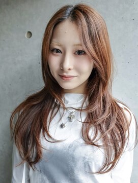 大人可愛い20代30代40代黒髪前下がりひし形小顔ロング