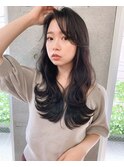 顔まわりエギョモリ韓国風レイヤーロングーカット