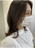 レイヤーロング×ベージュカラー