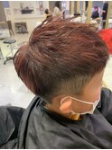 メンズヘアフェザーパーマサーフカール刈り上げセンターパート