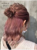 【GRANDEUR焼津店】ミディアム×ピンクカラー