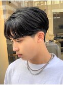 前下がり韓国ヘアカルマパーマセンターパート