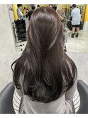 レイヤーカット 韓国ヘア ラベンダーグレー くびれヘア
