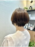 大人前下がりショート/ハンサムショート/髪質改善カラー