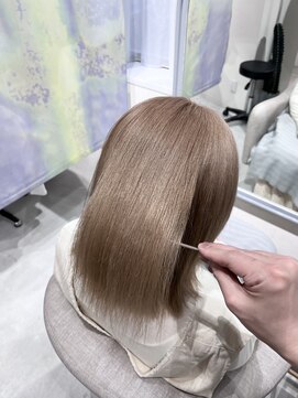 インスヘアー 梅田(INCE HAIR) 大人可愛い20代30代小顔ナチュラルミルクティーベージュ