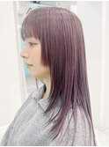 バイオレットブラウン×フルバングハッシュカット池袋/髪質改善]