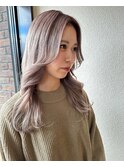 シアーラベージュ×くびれ巻きロング