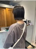 顎ラインボブ ブリーチなしグレージュ