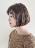 ボブスタイルにピッタリなベージュカラー!白髪も勿論カバー