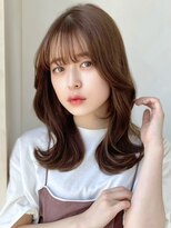 エインアンリー 明治神宮前(AIN.ANLY.) シースルーぱっつん前髪シャギーレイヤーロング韓国ヘア