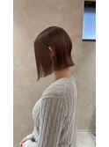 切りっぱなし×ピンクブラウン