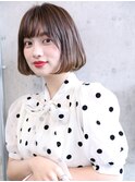 シンプルボブ　タンバルモリ　インナーカラー