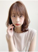 ミディアムレイヤー、外ハネボブ、グレージュ、脱白髪染め☆
